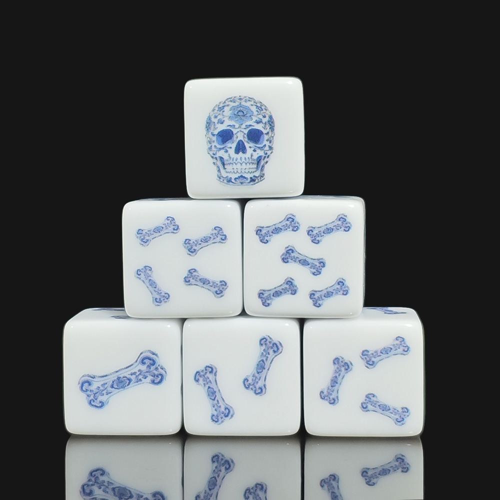 Board Game Print - 12 szt. 16MM Niebieskie Kostki Akrylowe