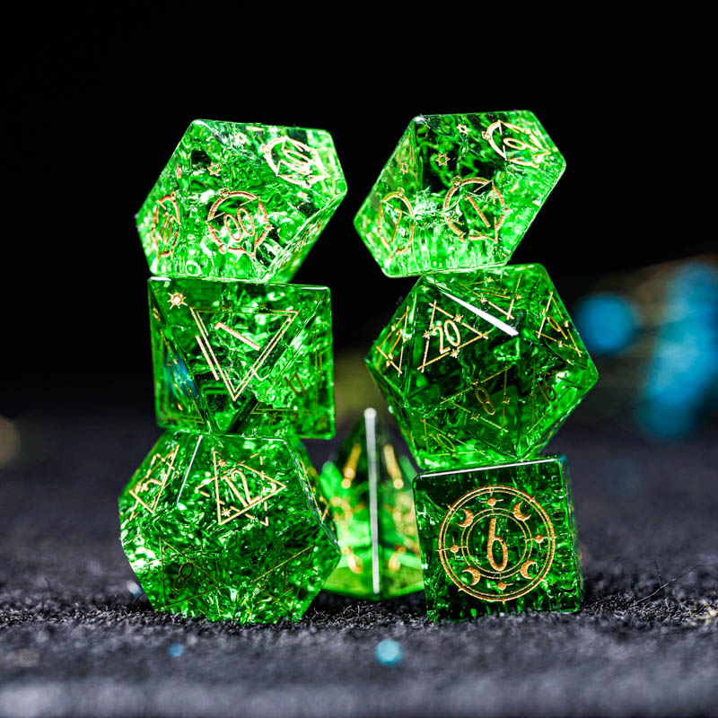 Zielone szkło D & D zestaw koś – Board Game Logo recenzja i cena